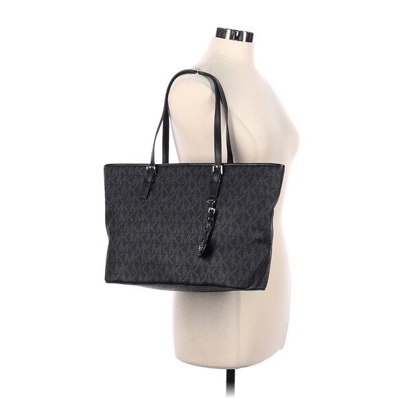 MICHAEL KORS Jet Set Travel Black Top Zip Tote Bag - Picture 2 of 9